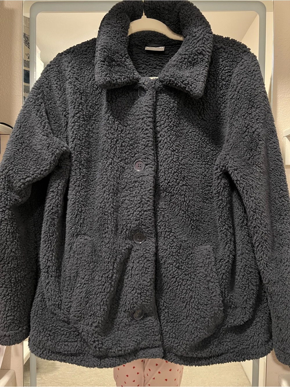 Navy Blue Teddy Jacket